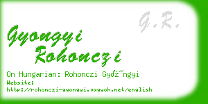 gyongyi rohonczi business card